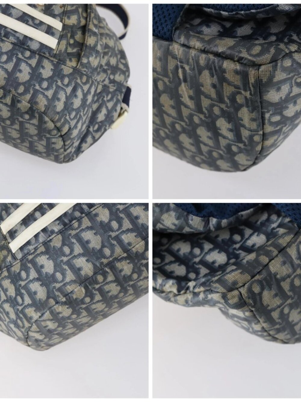 Christian Dior Trotter Canvas Backpack PVC Blue Silver Auth bs31270 - Picture 16 of 16